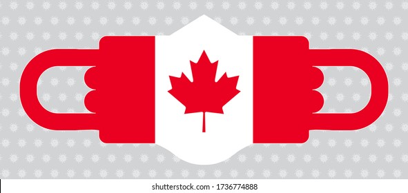 Canada National Flag Fashionable Face Masks, fight covid-19, vector art images, design template, and illustration.