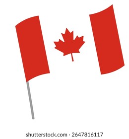 Bandeira nacional do Canadá flutters com mastro