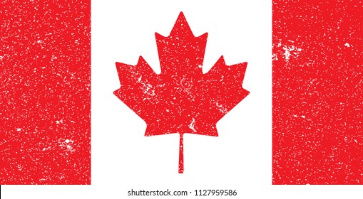 Canada National Flag Grunge. Vector.