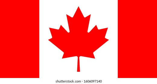 Canada. National flag. Icon. Symbol. Vector illustration on white background.