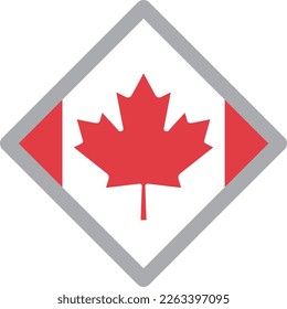 Canada national flag icon vector Illustration material
