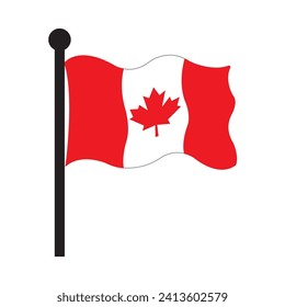 Diseño de ilustración vectorial de icono de bandera nacional de Canadá