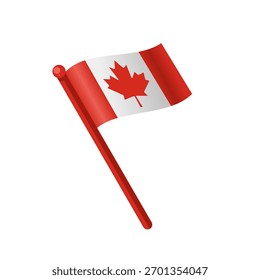 Bandera nacional de Canadá aislada, Ilustración vectorial	
