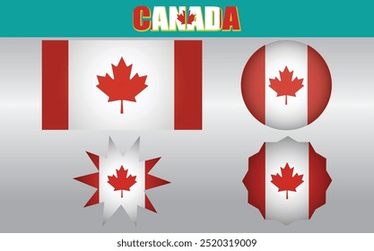 Vetor da bandeira nacional do Canadá - design icônico explodindo com orgulho, perfeito para projetos culturais