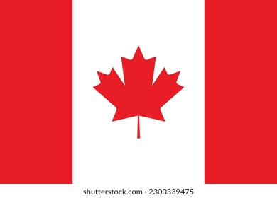 Bandera nacional del Canadá, ilustración vectorial