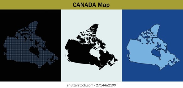 Ilustración vectorial nacional de mapas de Canadá