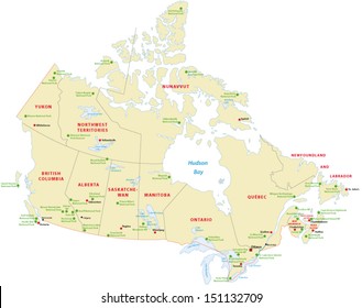 Canada National Park Map Stock Vector (royalty Free) 151132709 