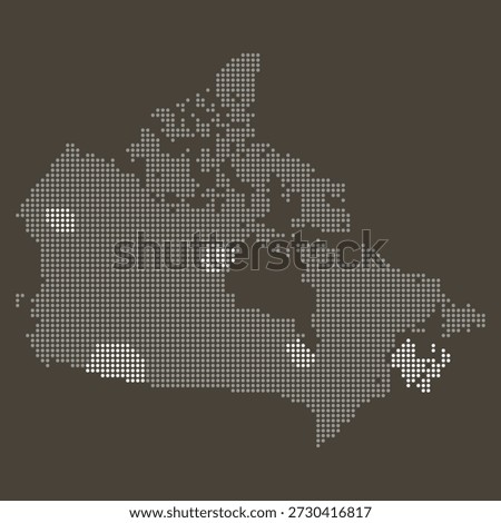 Canada Natural Resources Map with Dotted Energy Grid and Mining Density Nodes. Canada dotted map.