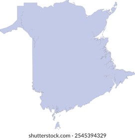 Canada New Brunswick Province Map with outline