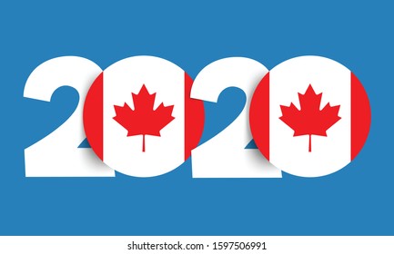 Canada new year 2020 flag vector