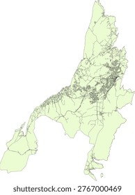Canada Newfoundland and Labrador CMA (Census Metropolitan Area) St. John's Boundary and Road Vector Map