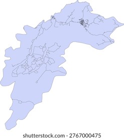 Canada Newfoundland and Labrador CMA (Census Metropolitan Area) Gander Boundary and Road Vector Map
