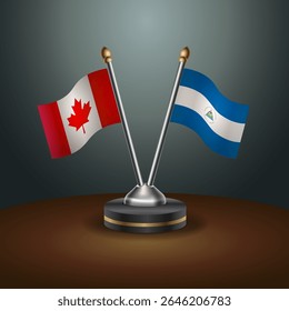 Canada and Nicaragua table flags relation with gradient backgrund
