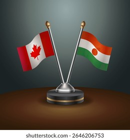 Canada and Niger table flags relation with gradient backgrund