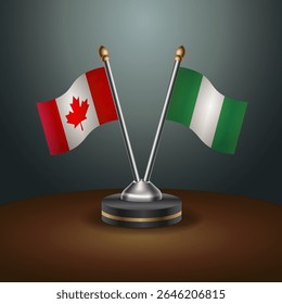 Tabela do Canadá e da Nigéria sinaliza relação com plano de fundo gradiente
