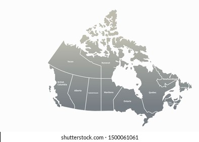 canada. north america country map. graphic vector of canada map. detailed.
