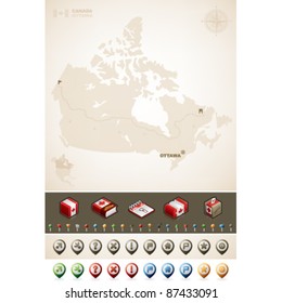 Canada and North America Maps plus cartography symbols