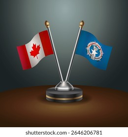 Canada and Northern Marianas table flags relation with gradient backgrund