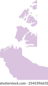 Mapa de los Territorios del Noroeste de Canadá con esquema