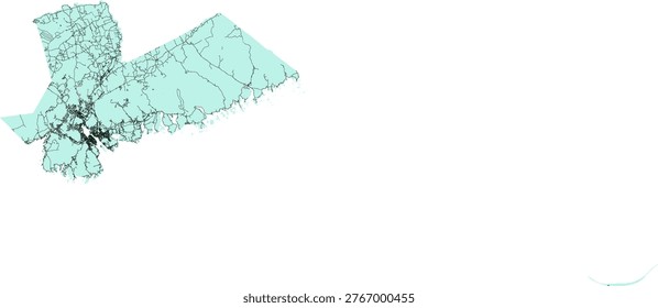 Canada Nova Scotia CMA (Census Metropolitan Area) Halifax Boundary and Road Vector Map