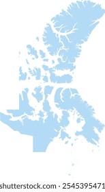 Mapa do Território de Nunavut do Canadá com contorno