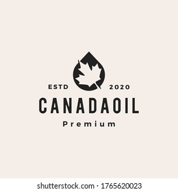 canada oil hipster vintage logo vector icon illustration