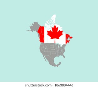 Canada on North America map vector. Vector illustration.