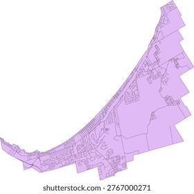 Canada Ontario CMA (Census Metropolitan Area) Wasaga Beach Boundary and Road Vector Map