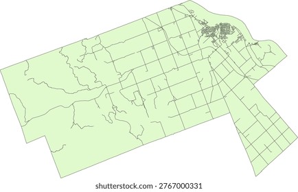 Canada Ontario CMA (Census Metropolitan Area) Pembroke Boundary and Road Vector Map