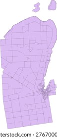 Canada Ontario CMA (Census Metropolitan Area) Owen Sound Boundary and Road Vector Map