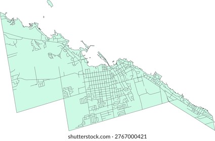 Canada Ontario CMA (Census Metropolitan Area) Collingwood Boundary and Road Vector Map