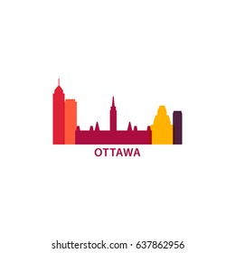 Canada Ottawa cool city landscape skyline panorama silhouette shape vector logo banner

