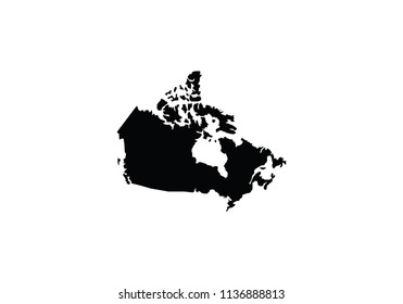 Canada outline map national borders country shape state