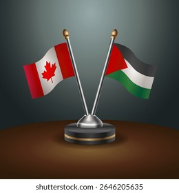 Tabela Canadá e Palestina sinaliza relação com plano de fundo gradiente