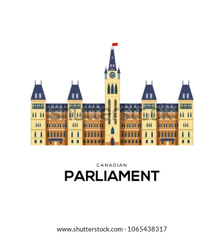 Canada parlament vector illustration symbol object. Flat icon style concept design