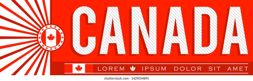 Canada Patriotic Banner design, typographic vector illustration, Canadian Flag colors