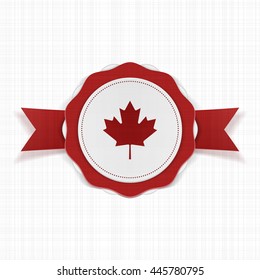 Canada patriotic Label with Ribbon