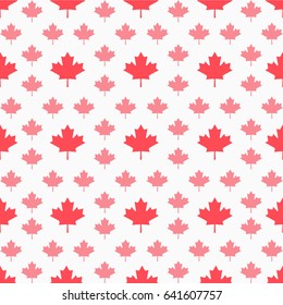 Canada pattern with maple leaves in flat style. Illustration for paper. Victoria day.