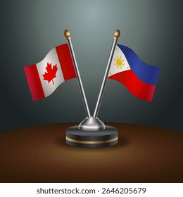 Canada and Philippines table flags relation with gradient backgrund