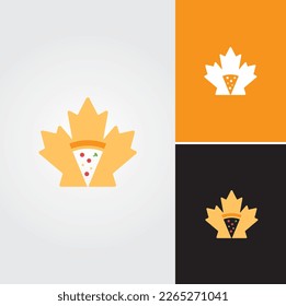 Canada Pizza Logo Design Vector