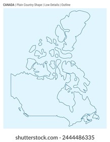 Mapa del país de Canadá. Detalles bajos. Estilo de esquema. Forma de Canadá. Ilustración vectorial.