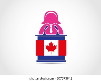 Canada Podium Woman Politician