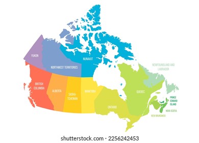 Canada political map of administrative divisions