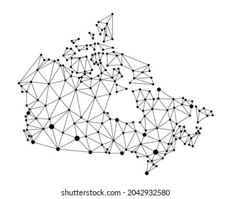 Canada polygon map. Low poly cool style vector map of Canada.