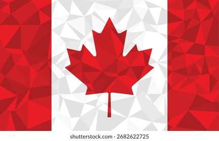 Fondo de mosaico de bandera poligonal de Canadá