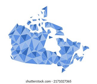 Canada polygonal map. Abstract geometric vector map. Low poly style.