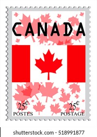 Canada postage stamps, vector templates