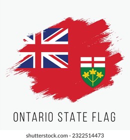 Canada Province Ontario Vector Flag Design Template. Ontario Flag for Independence Day. Grunge Ontario Flag