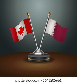 Canada and Qatar table flags relation with gradient backgrund