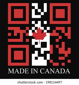 Canada QR code flag, vector